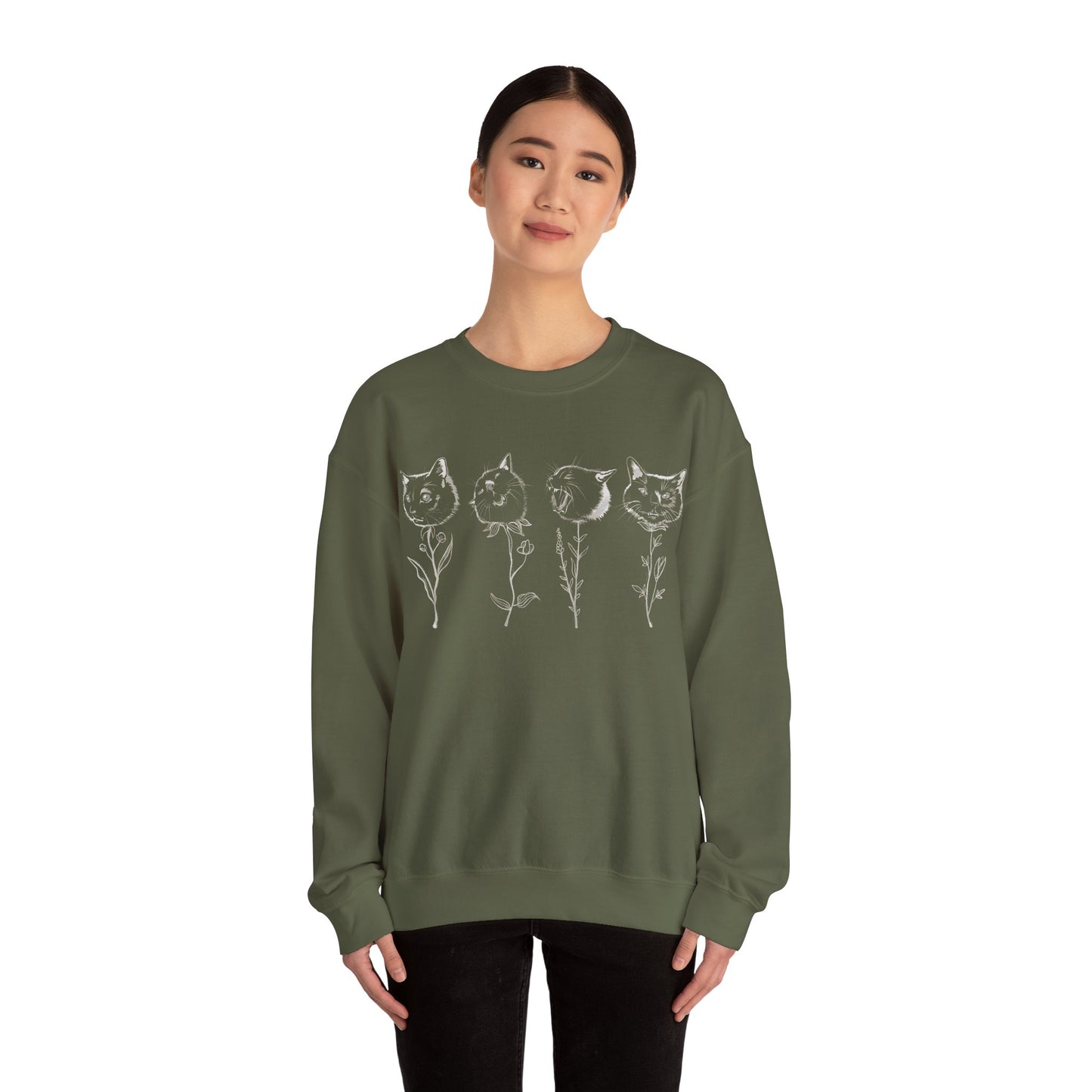 Buddha Flower Basic Crewneck Sweatshirt